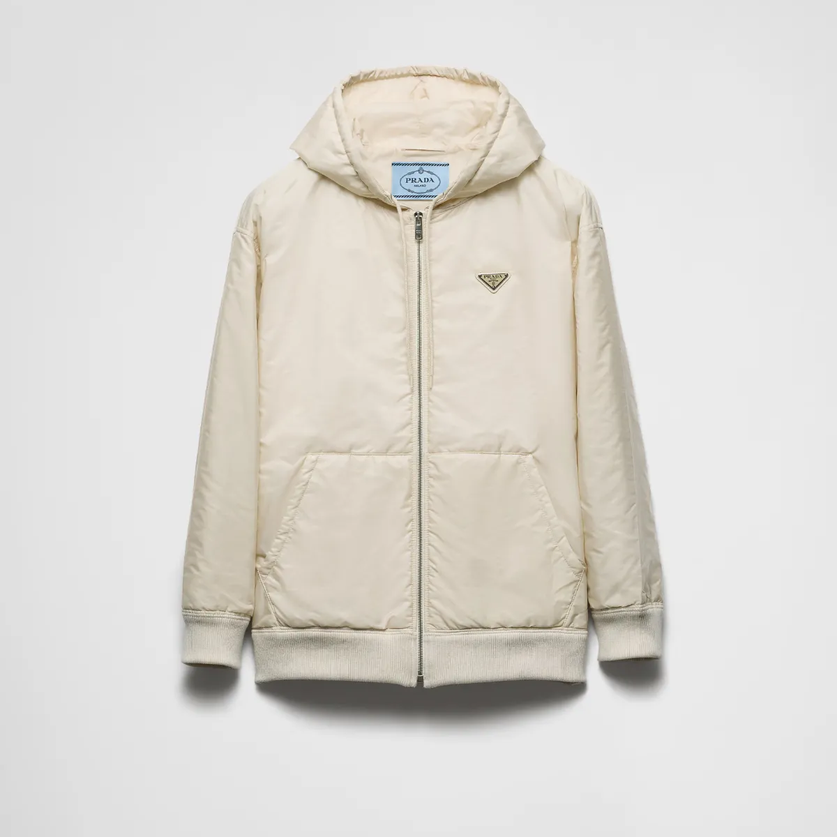 Lightweight hooded Re-Nylon blouson jacket