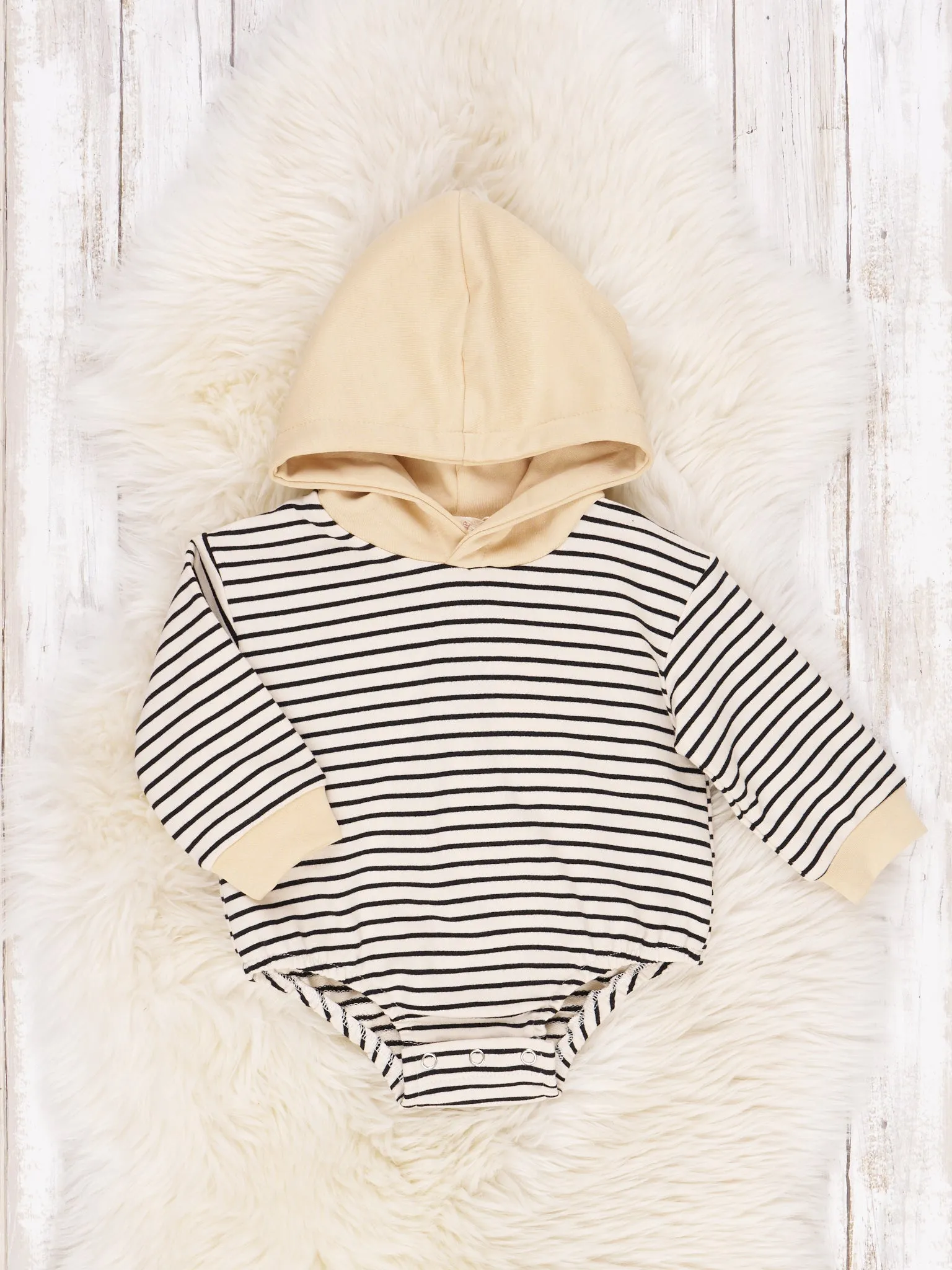 Long Sleeve Stripe Hoodie Romper