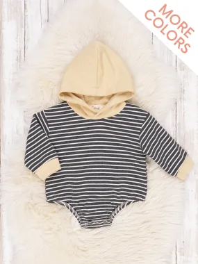 Long Sleeve Stripe Hoodie Romper