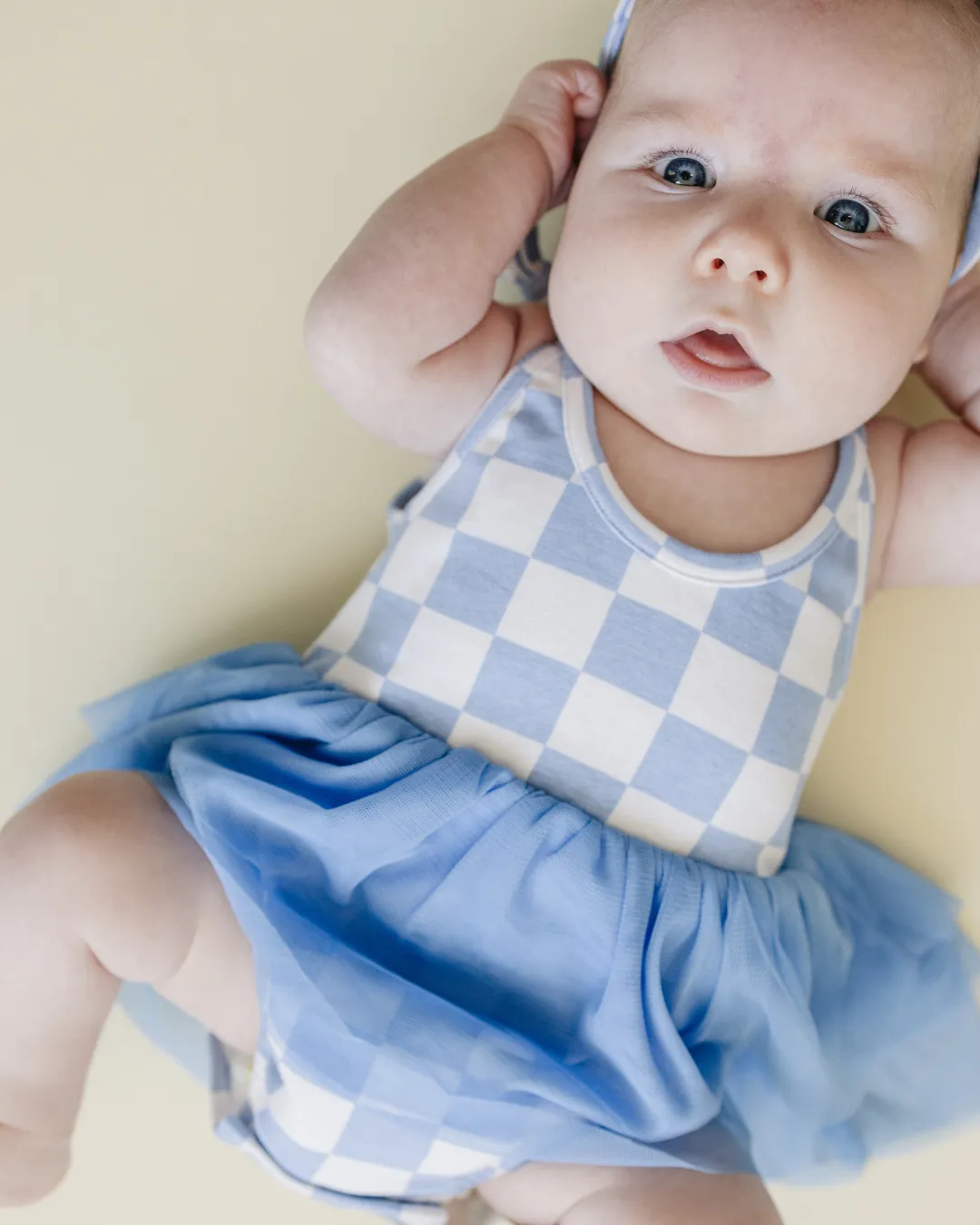 LPK Tutu Romper - Checkered Blue