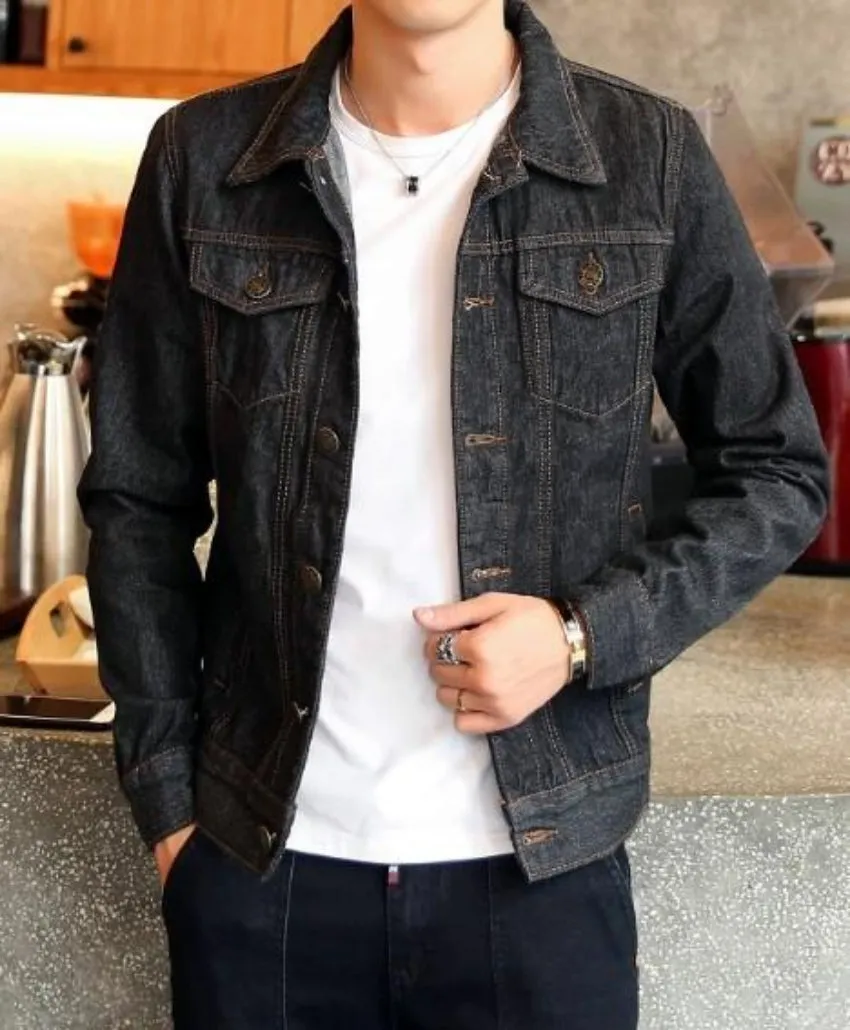 Men Classic Dual Pocket Denim Jean Jacket