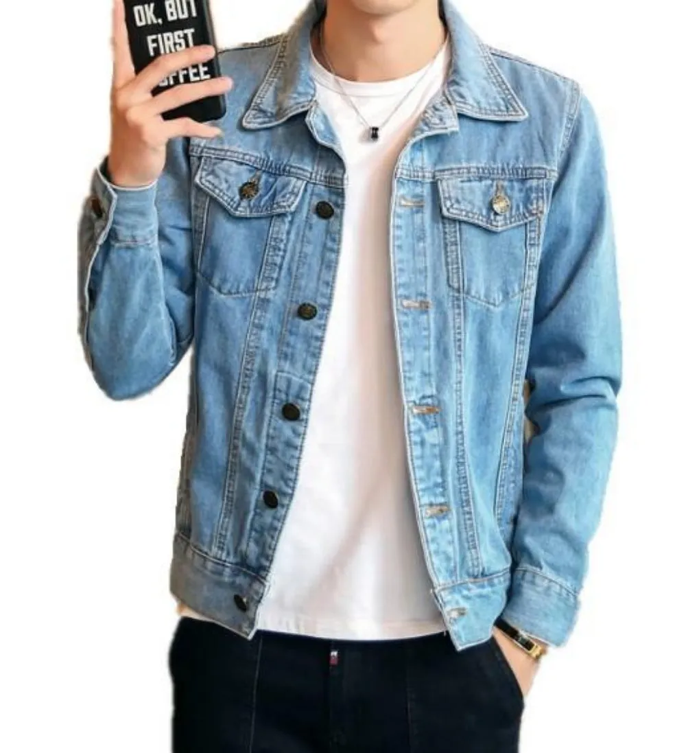 Men Classic Dual Pocket Denim Jean Jacket