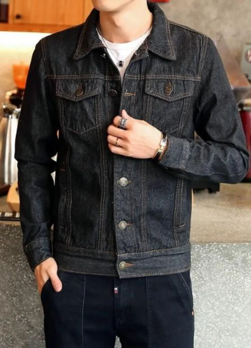 Men Classic Dual Pocket Denim Jean Jacket