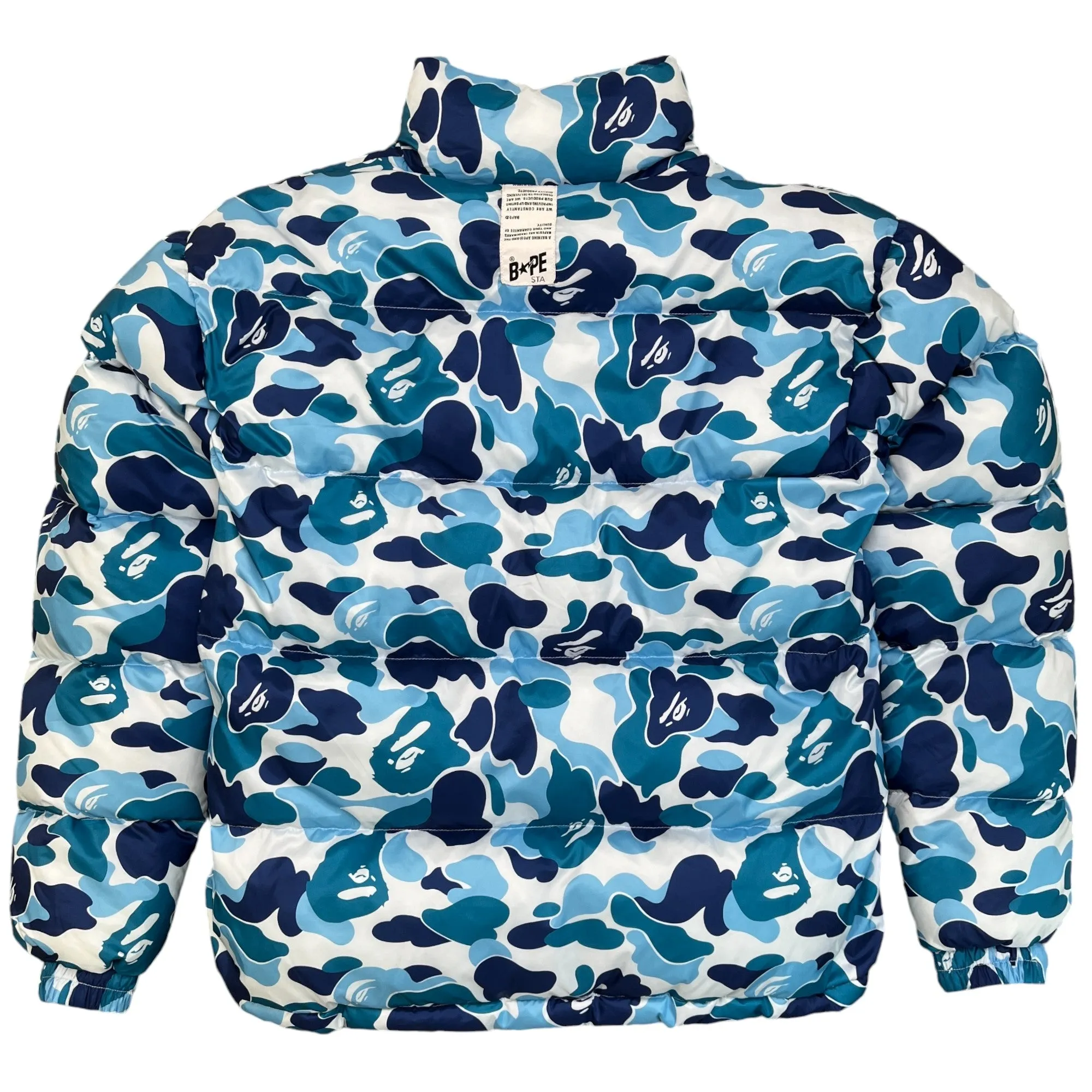 Men's Camouflage Logo Down Jacket Blue Size S