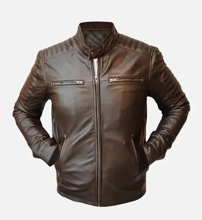 Men's  Sprint  Brown Leather Jacket