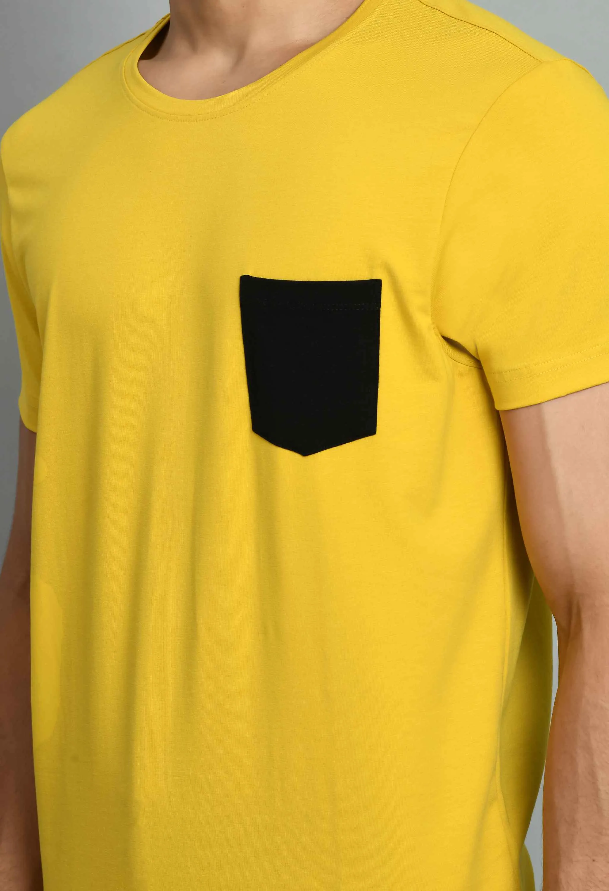 Men's Yellow Lycra Smart Fit T-Shirt