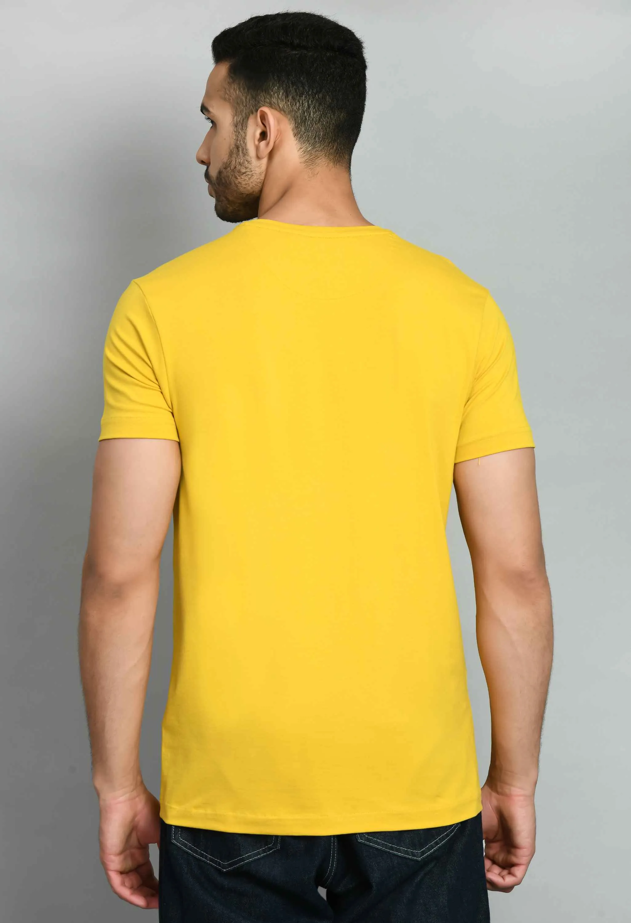 Men's Yellow Lycra Smart Fit T-Shirt