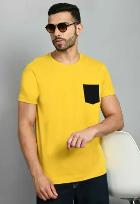 Men's Yellow Lycra Smart Fit T-Shirt