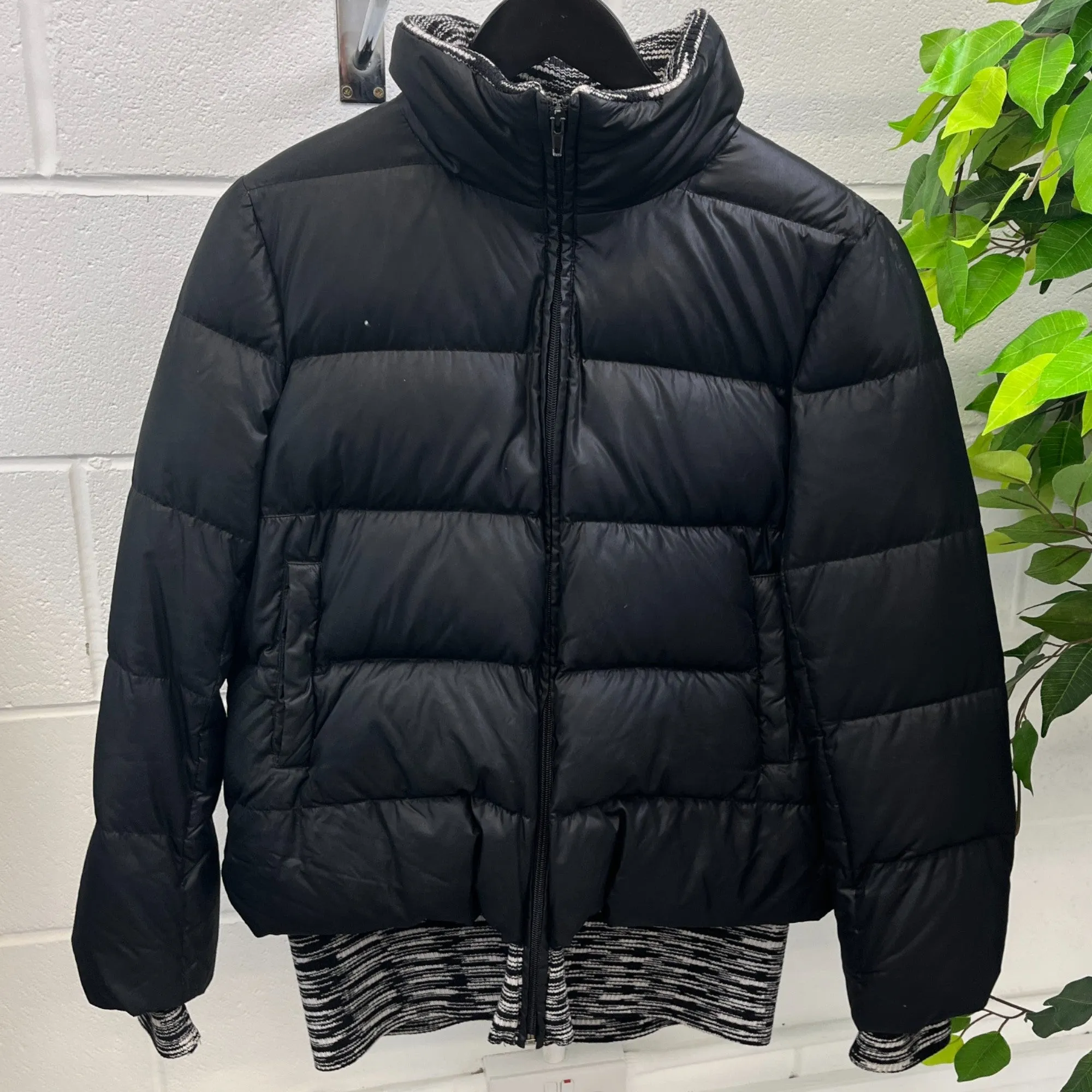 Men's Zigzag Knit Down Jacket Black Size IT 44 / XS