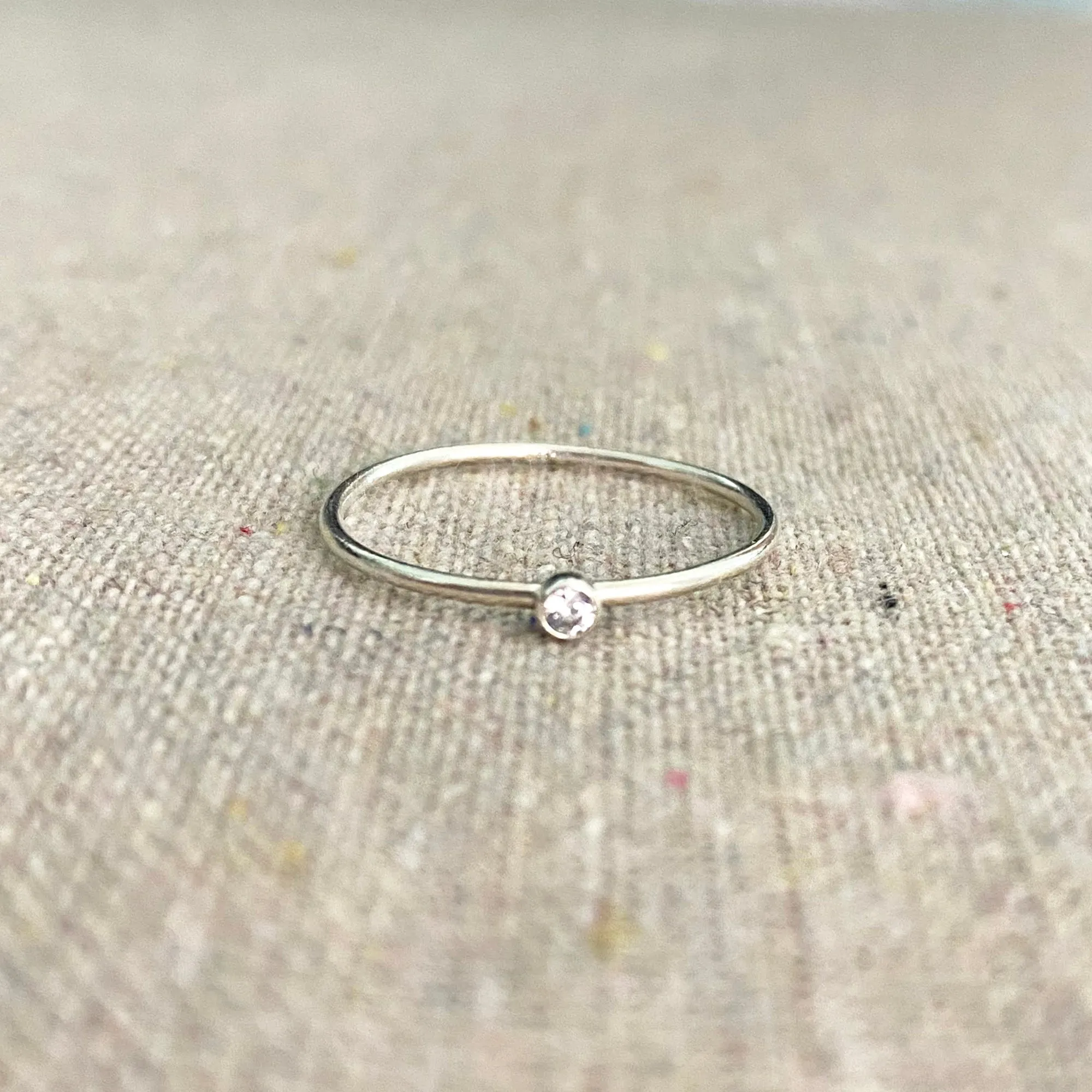 Micro Stone Stacking Ring • Sterling