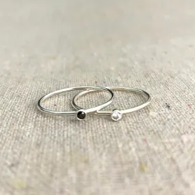 Micro Stone Stacking Ring • Sterling