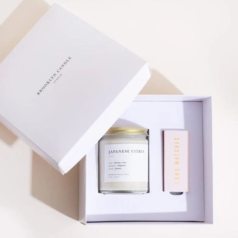 Minimalist Scented Candle   Matchbox Gift Set