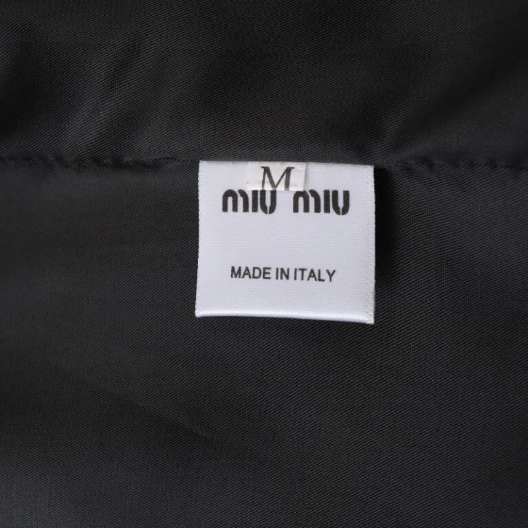 Miu Miu Black Mohair Blouson Varsity Jacket