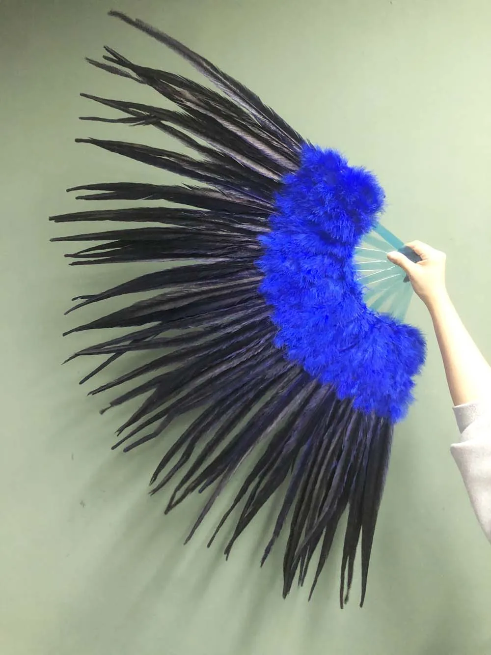 Navy Marabou & Pheasant Feather Fan