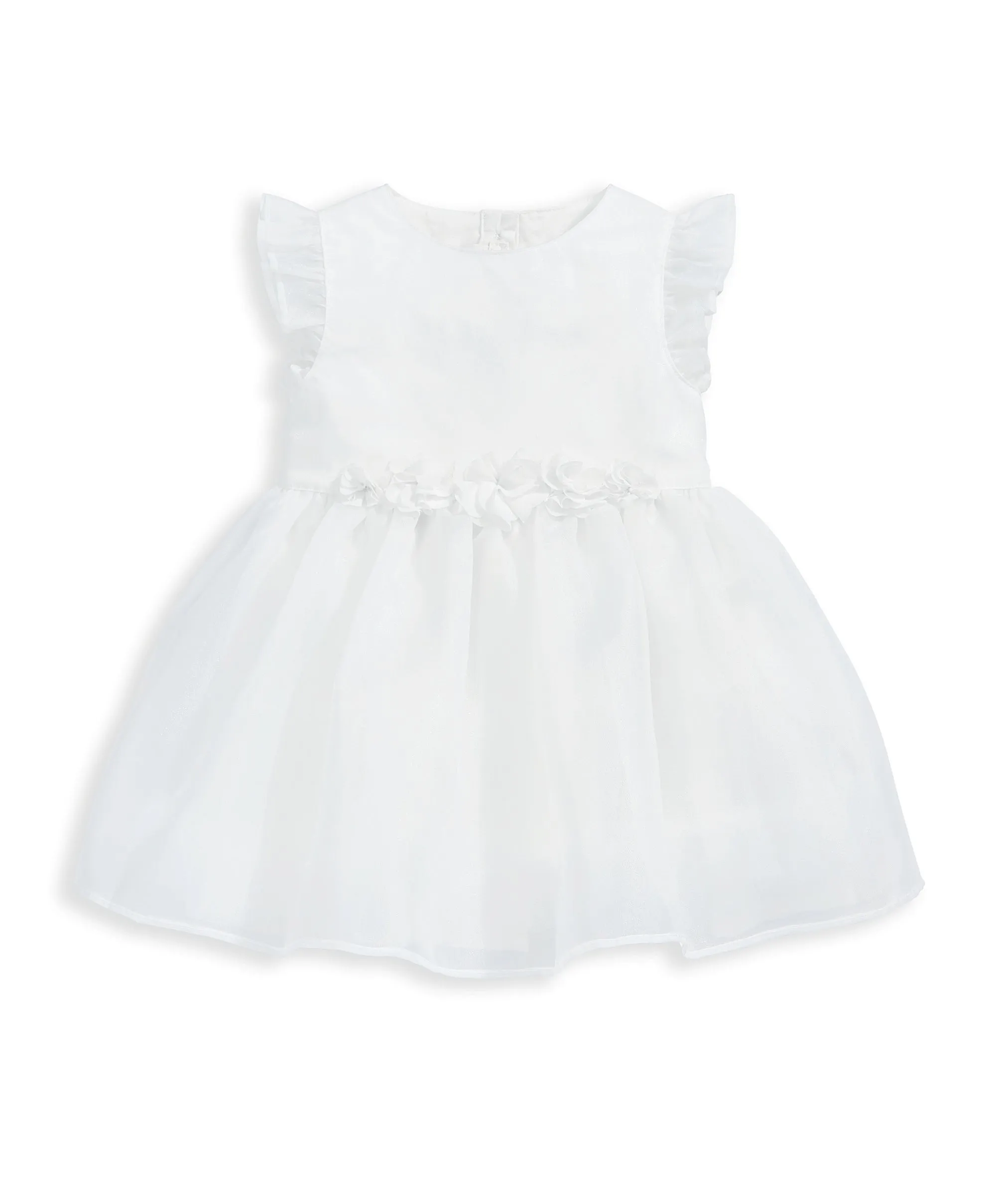 Organza Flower Dress - White