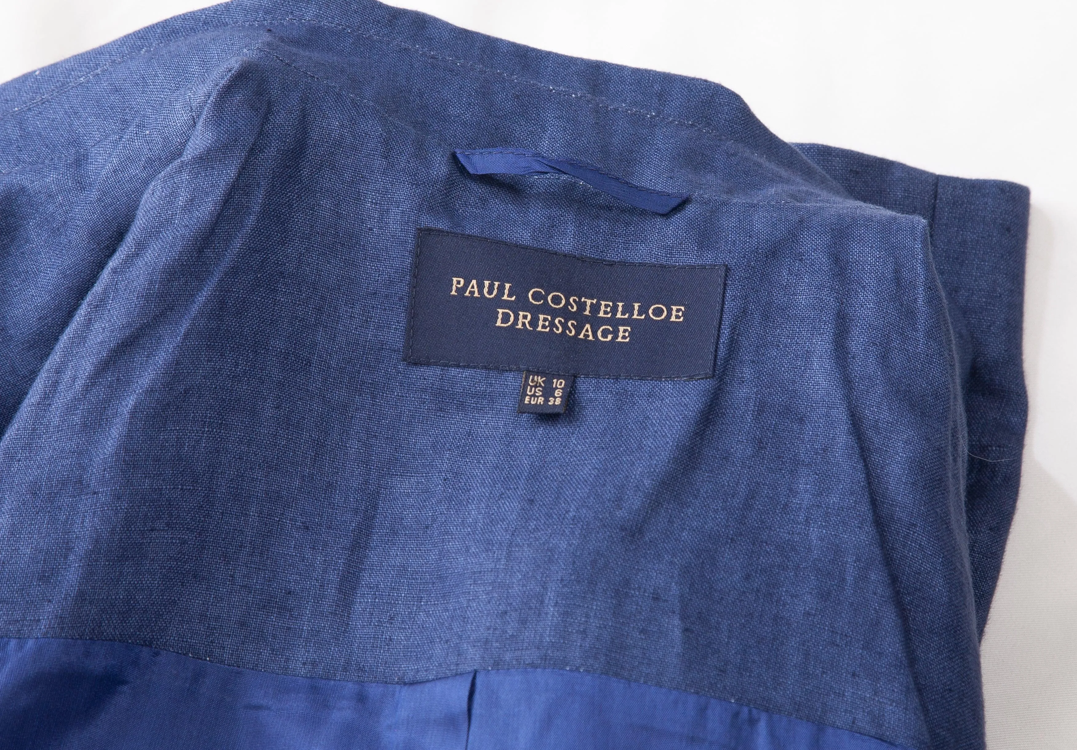 Paul Costelloe Dressage Linen Jacket Denim Blue UK 10