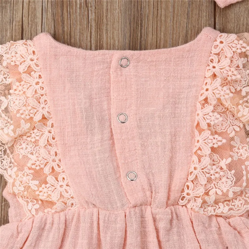 Pink Laced Romper