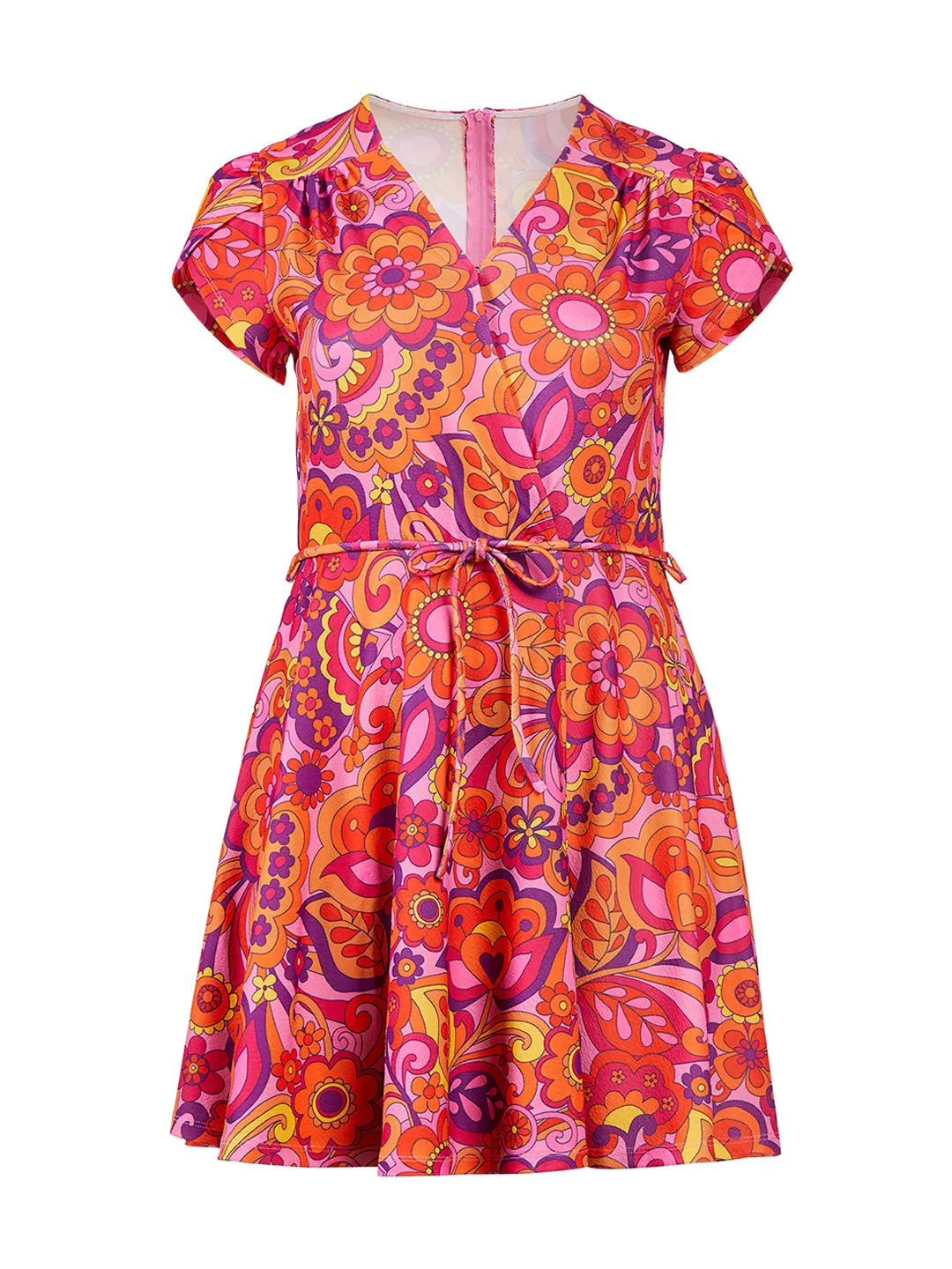 Pink Paisley Wrap Dress