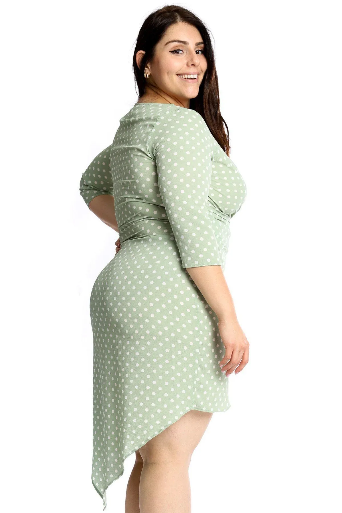 Polka Dots Chiffon Wrap Dress