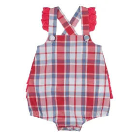 pq2000m Baby Girl Sleeveless Ruffle Seat Plaid Bodysuit by Wrangler