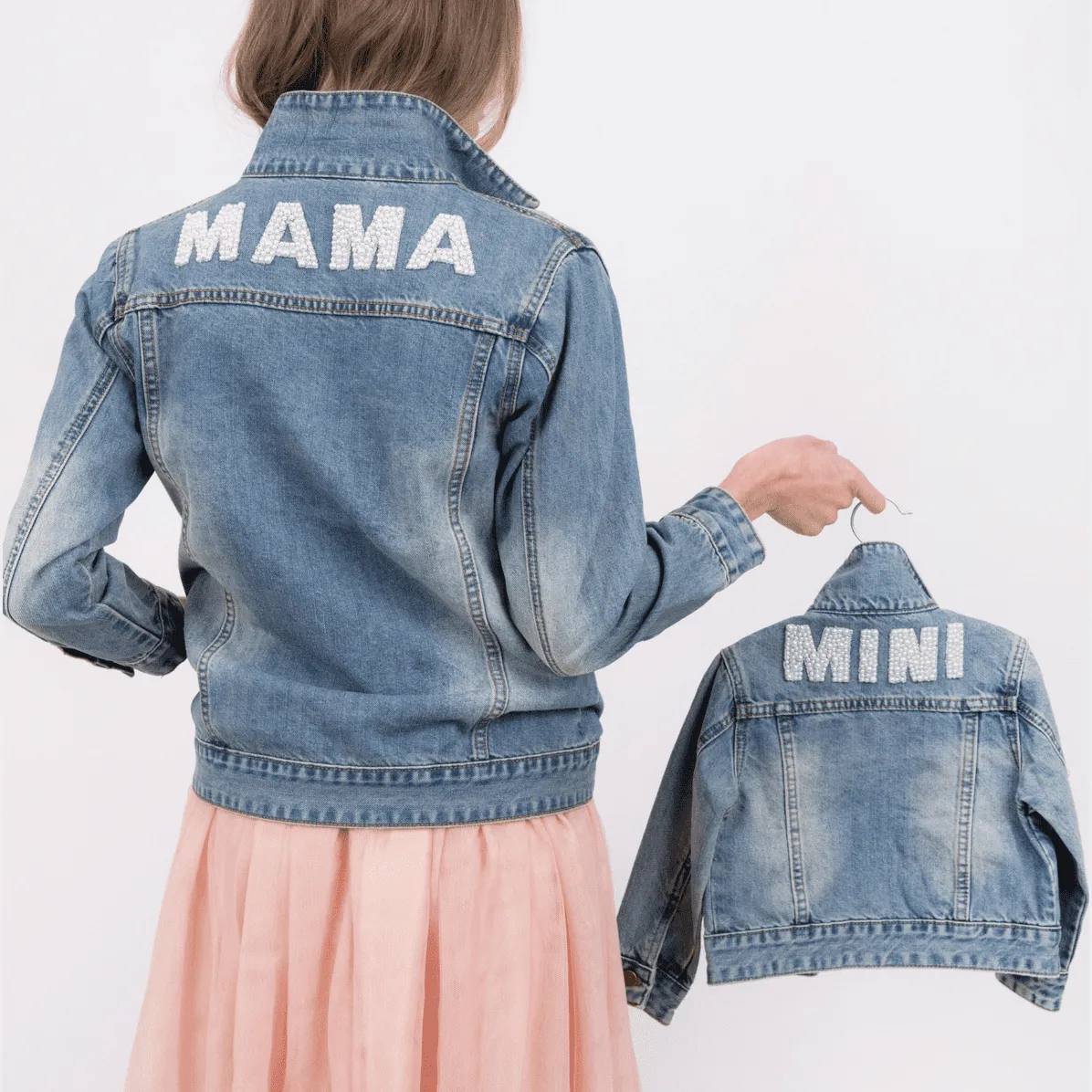 "Mama" Denim Beaded Jacket