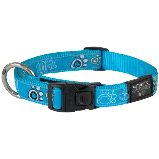 ROGZ TURQUOISE PAW COLLAR - L