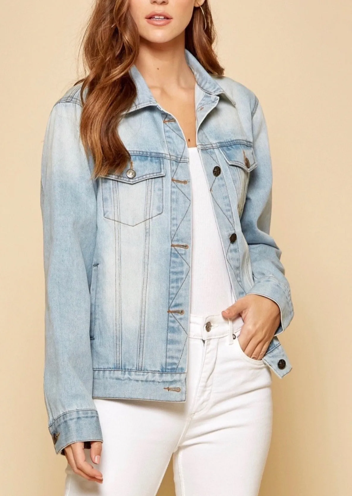 Savanna Jane  Floral Embroidery Denim Jean Jacket ~ FINAL SALE