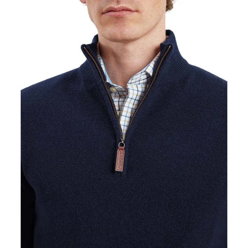 Schoffel Lewis Lambswool 1/4 Zip Mens Jumper - Navy