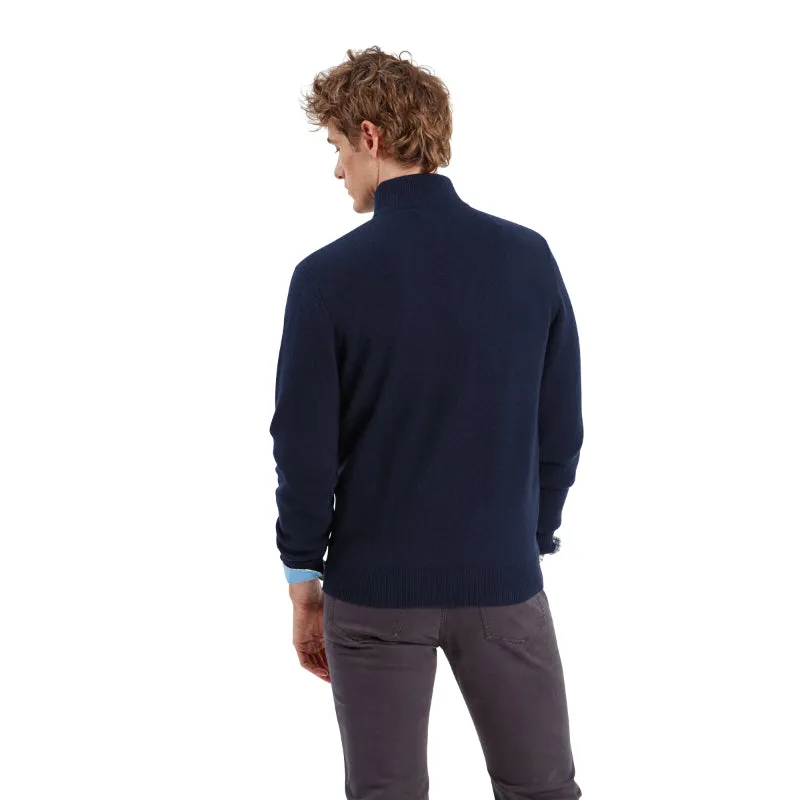 Schoffel Lewis Lambswool 1/4 Zip Mens Jumper - Navy