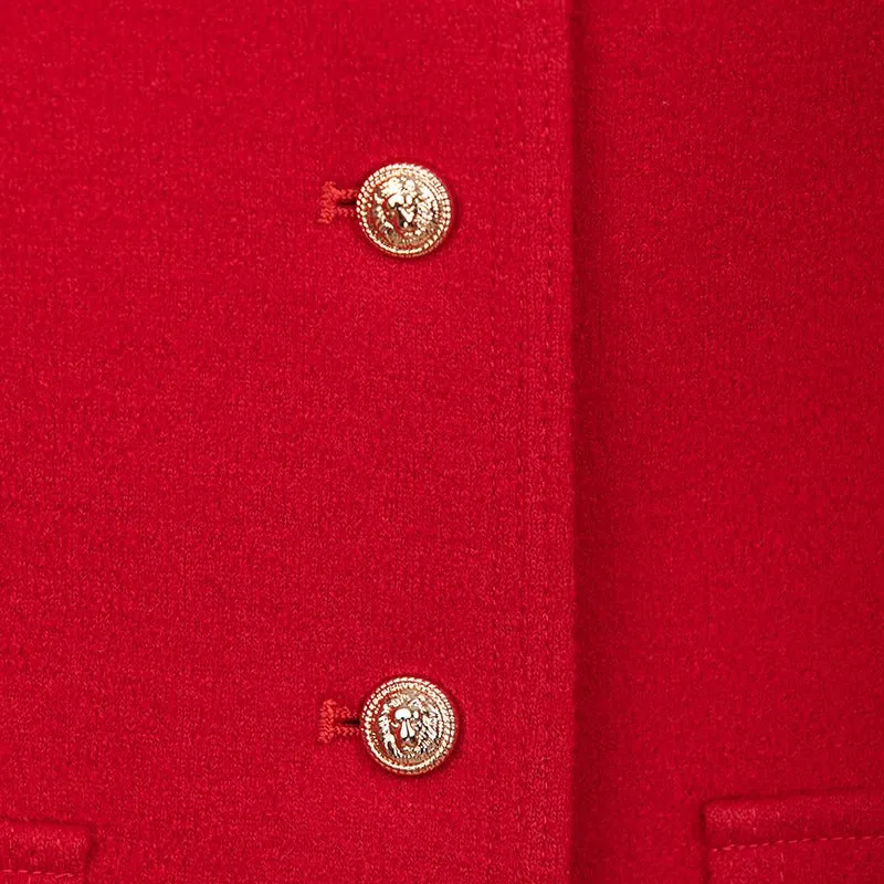 Short Red Coats With Metal Buttons