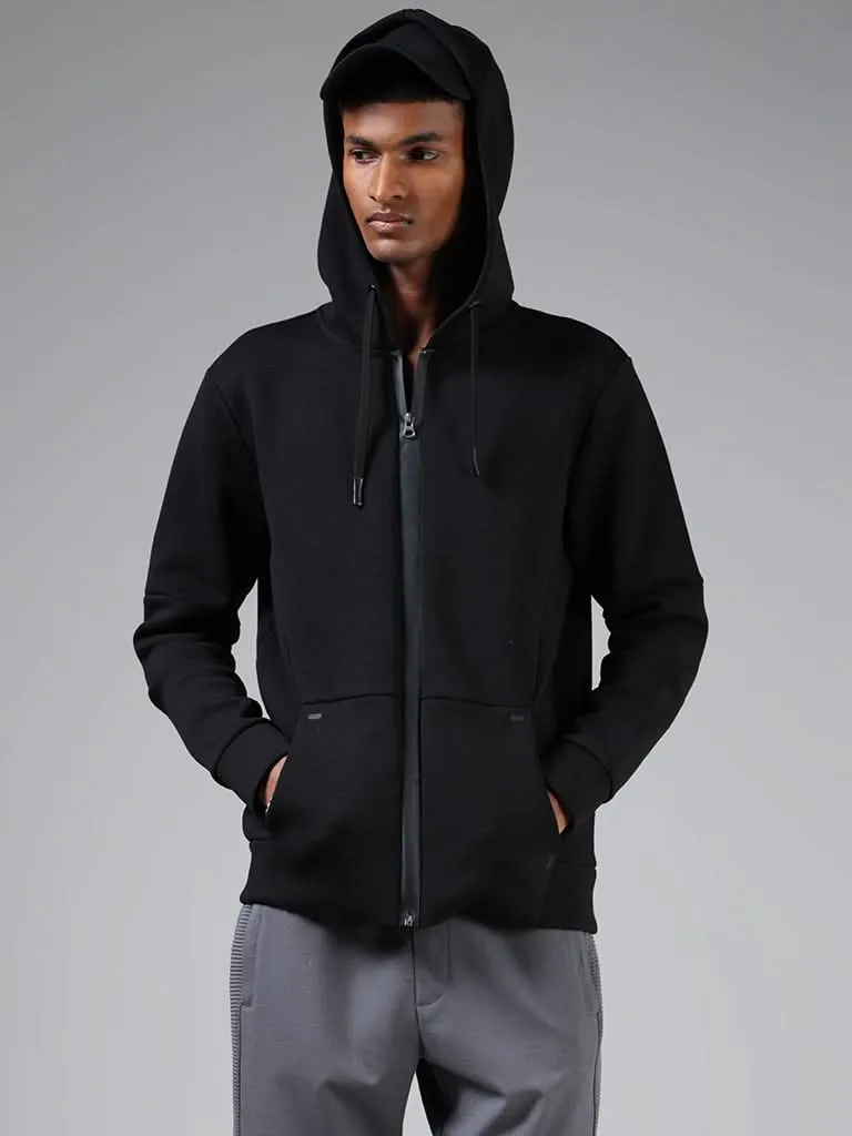 Studiofit Black Relaxed-Fit Hoodie Jacket