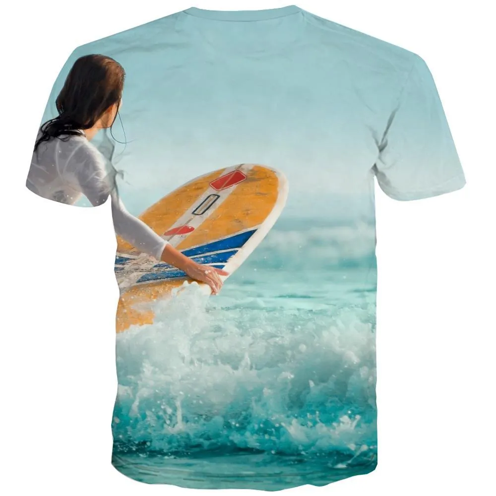 surf T-shirt Men The sea Tshirt Anime sport T shirts Funny Cool Tshirt Printed