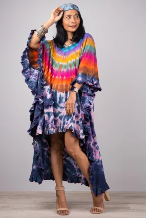 Tie dye kaftan top dress