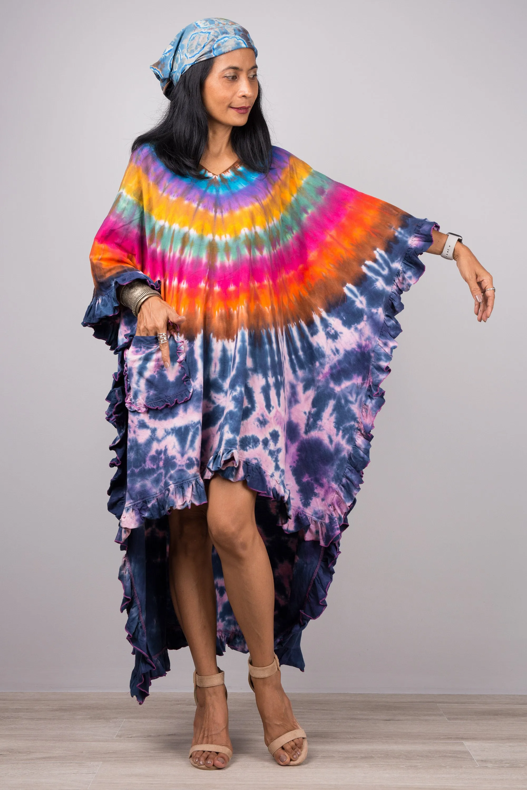 Tie dye kaftan top dress