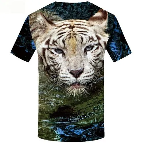 Tiger T shirts Men Water Shirt Print Animal Tshirt Anime Short Sleeve Full Print Unisex S-5XL Slim Big Size