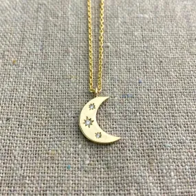 Trifecta Twinkle Necklace • Crescent Moon