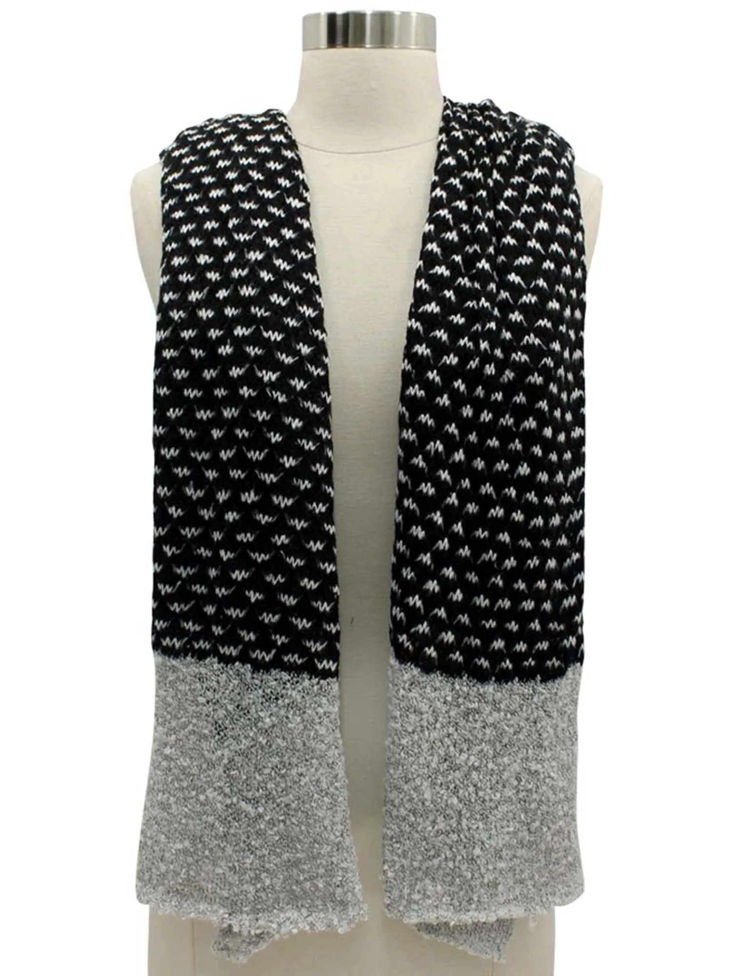 Two-Tone Knit Oversize Oblong Unisex Winter Scarf