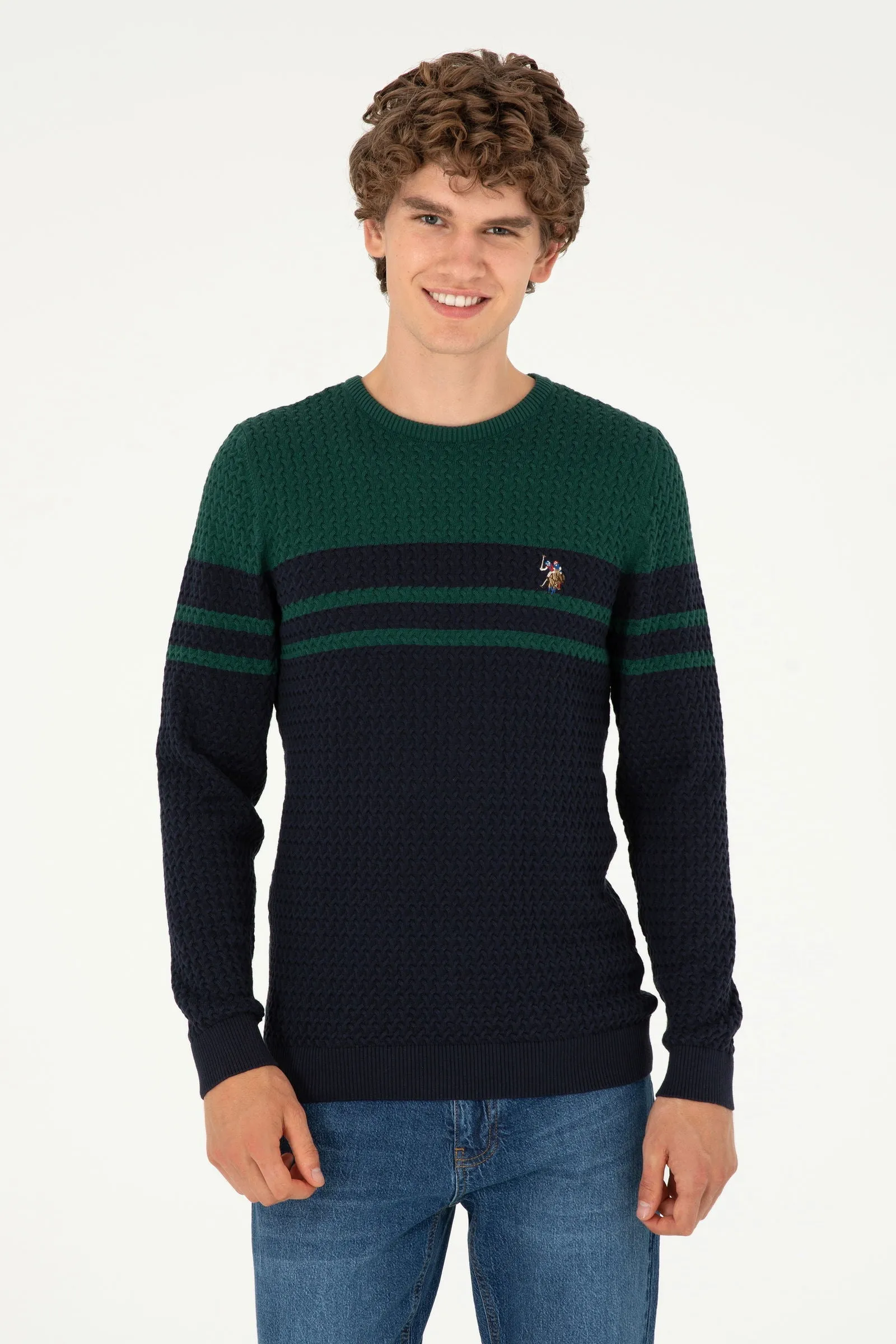 USPA M Jumper R/Neck Navy VR033 USPJR363 US POLO ASSN.