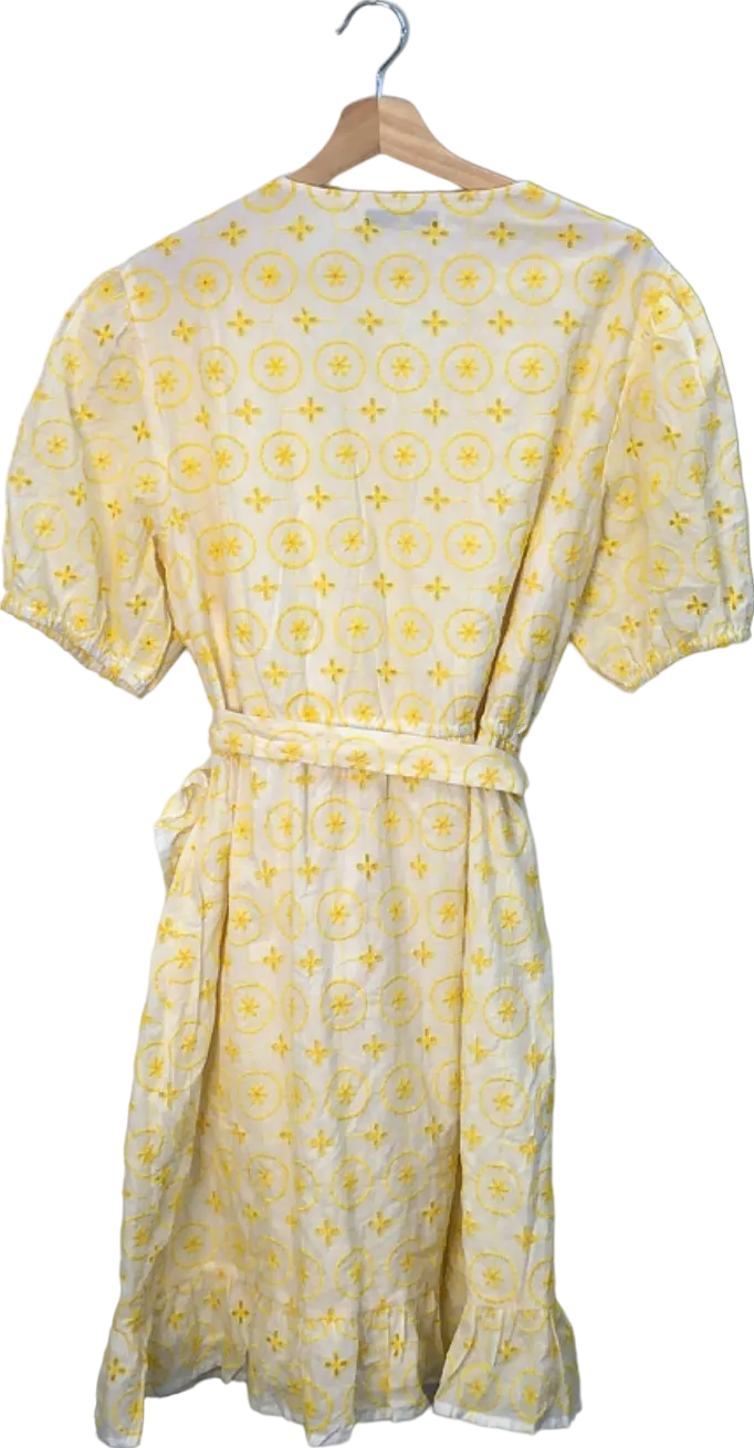 V by Very Yellow Floral Wrap Dress Size 20