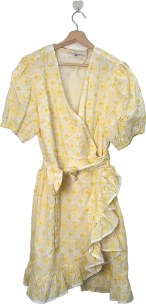 V by Very Yellow Floral Wrap Dress Size 20