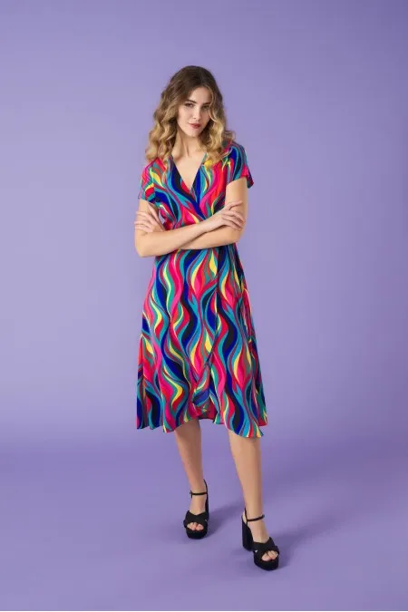 VALERIA WRAP DRESS (MULTI)