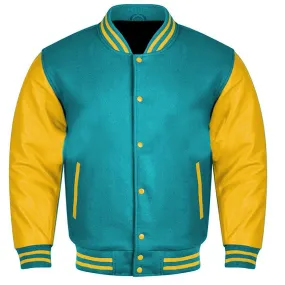 Varsity Jacket - Sky Blue Gold