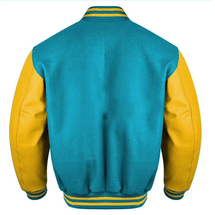 Varsity Jacket - Sky Blue Gold