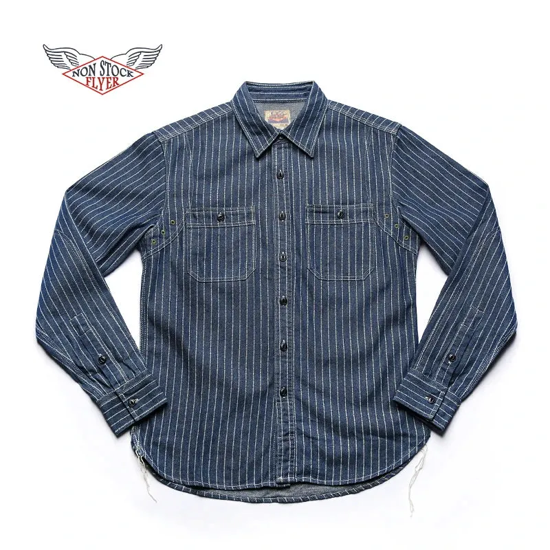 Vintage Wabash Stripe Work Shirt with Vent Hole