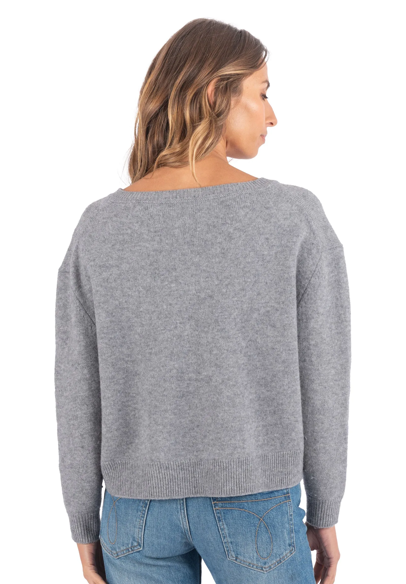 Viola Dark Grey Relaxed Merino Wool Sweater