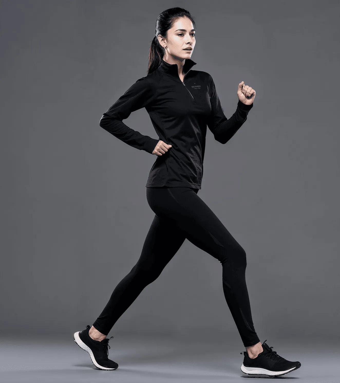 Women's 1/4 zipper running tshirt