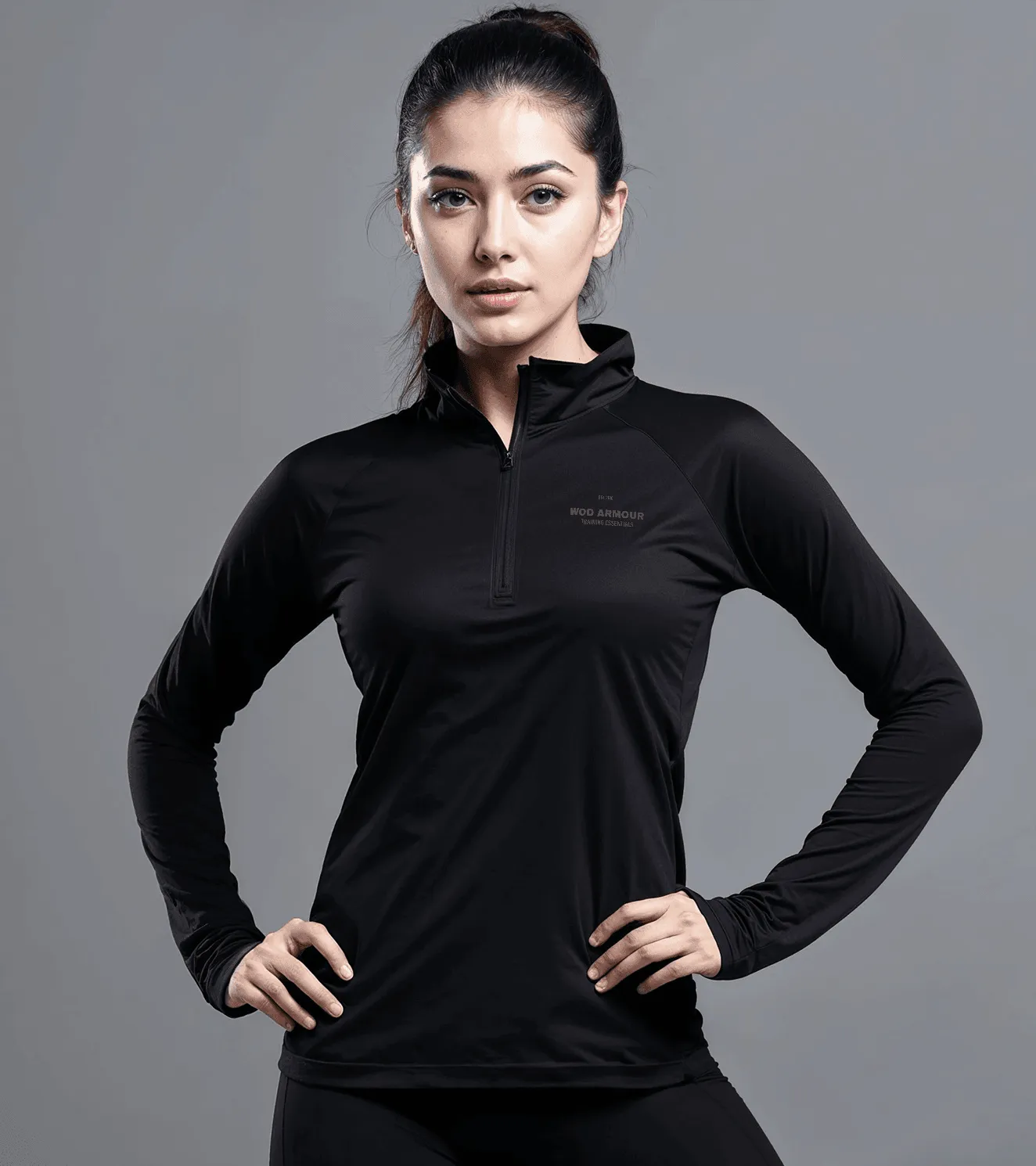 Women's 1/4 zipper running tshirt