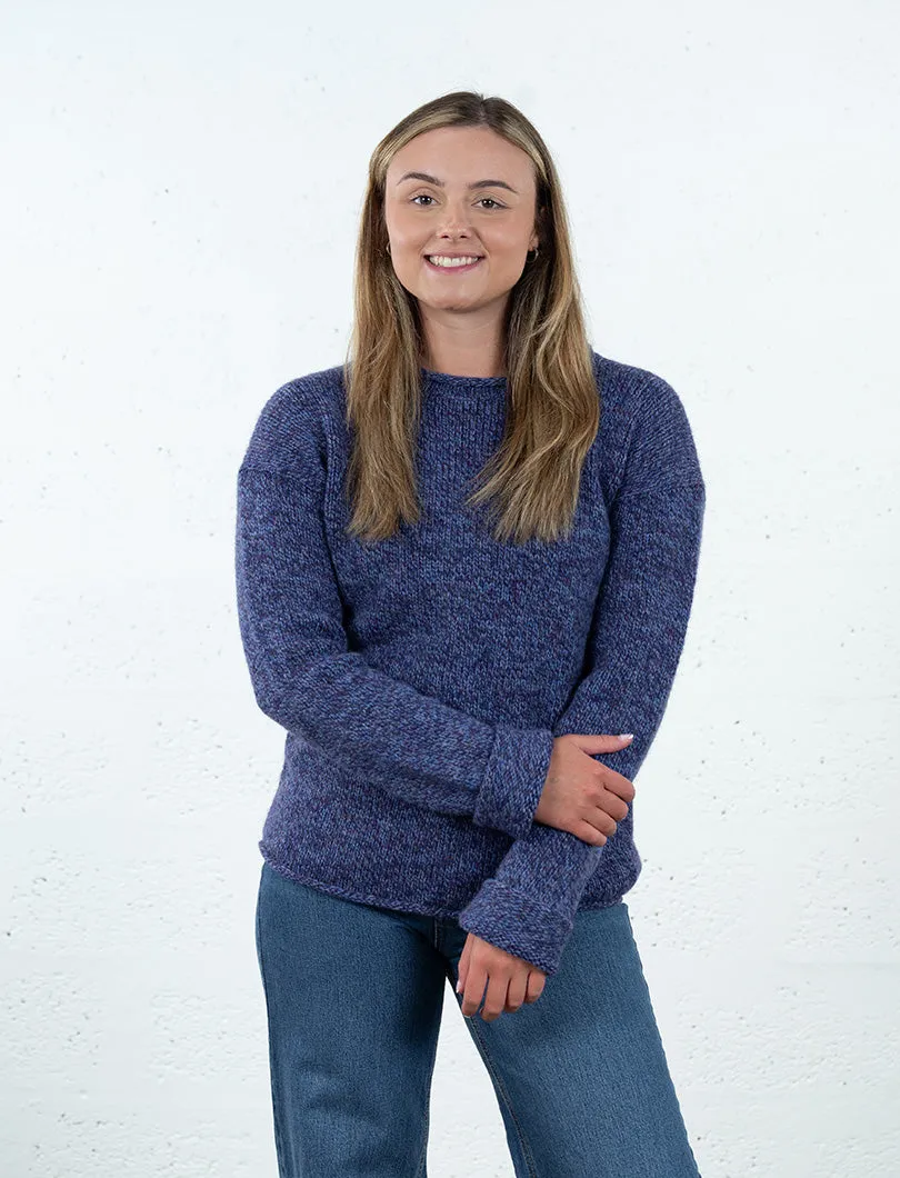 Womens Chunky cuffed jumper - Purple